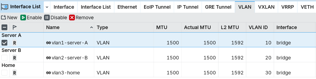 Interface/VLAN 設定